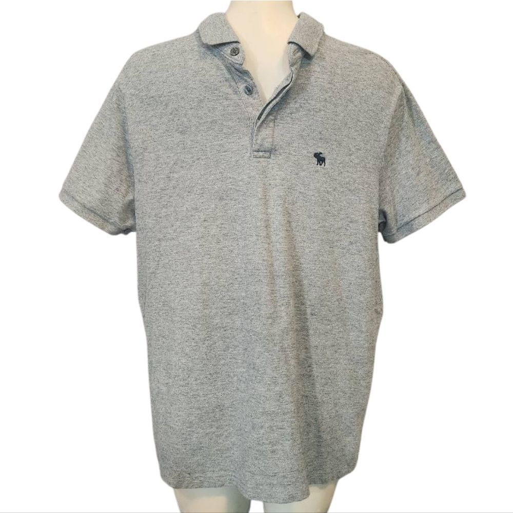 Abercrombie & Fitch Heather Gray Polo Shirt Size Large